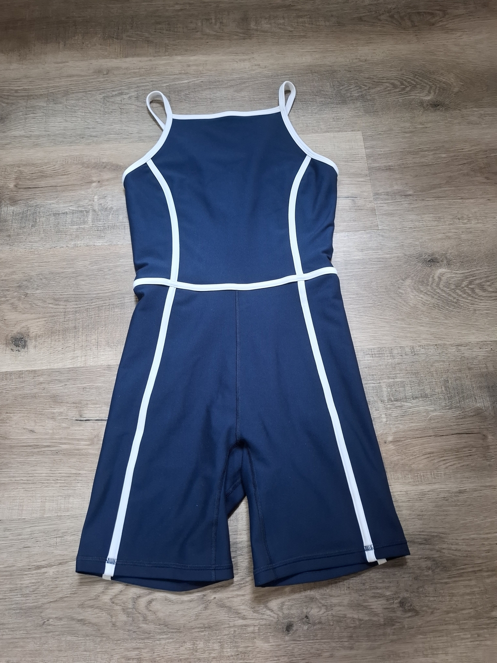 Abercrombie & Fitch Navy Blue Jumpsuit with White Trim